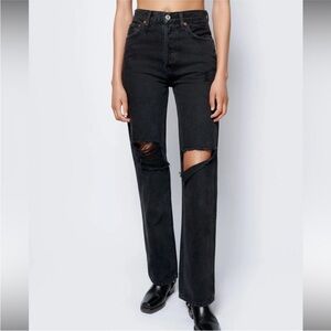 Re/Done Black Distressed Women Jeans